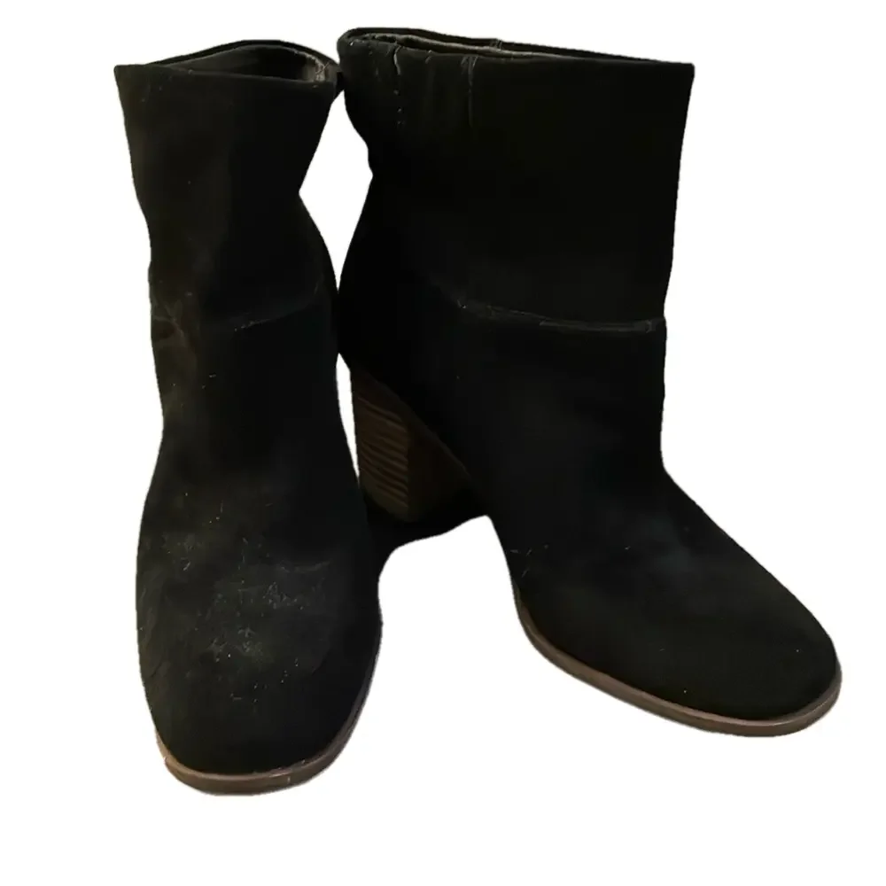 LUCKY BRAND SUEDE WOMEN BLACK BOOTIES 6.5 - Picture 2 of 9